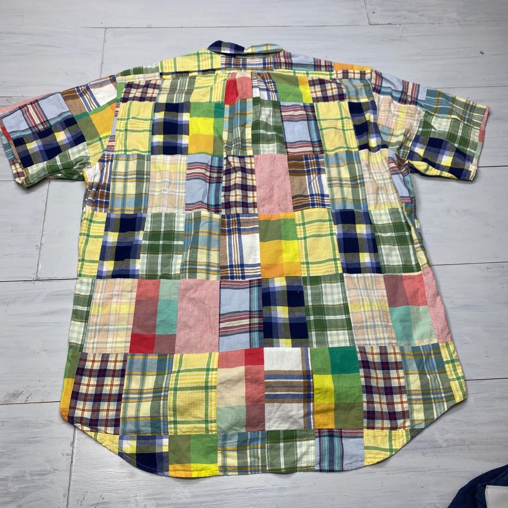Ralph Lauren Button Down Shirt Mens Large Patchwork Plaid Blake Casual Sewn - Picture 3 of 8
